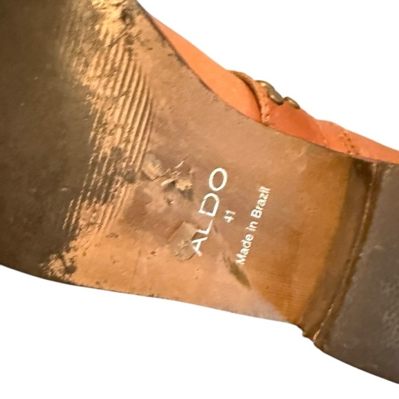 Aldo Studded Tan Ankle Boots made in Brazil size 41 /10.5 - Picture 5 of 5